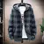 Novo inverno xadrez camisola com capuz cardigan casaco frio lã com zíper jaque - comprar online