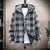 Imagem do Novo inverno xadrez camisola com capuz cardigan casaco frio lã com zíper jaque