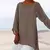 Blusa quente feminina cor sólida algodão linho o-pescoço manga longa túnica - Achei Ofertas