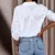 Blusa de manga comprida com decote em v feminina, camisa oversize, monocromátic - comprar online