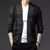 2025 moda masculina de malha cardigan jaqueta estilo coreano listrado fino ajust na internet
