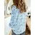 Blusa Feminina de Botão de Linho de Manga Longa Solta, Camisas Estampadas Flora - Achei Ofertas