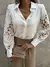 Mulheres elegante sólido chiffon blusa primavera verão casual manga longa com - Achei Ofertas