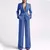 Imagem do Ternos formais femininos escritório fino ajuste senhoras 2 pçs blazer + calças conjunto blazer senhora negócios trabalho wear vestido de festa calças com bolso