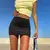 Mini saia sexy de cintura alta feminina, saia preta linha A, streetwear bonito, - loja online