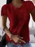 Blusa de renda feminina topos decote verão em v manga curta renda retalhos ol b - comprar online