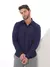 Camisa Social Manga Longa Slim Azul Marinho - loja online