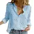 Imagem do Blusa Feminina de Botão de Linho de Manga Longa Solta, Camisas Estampadas Flora