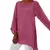 Blusa quente feminina cor sólida algodão linho o-pescoço manga longa túnica - comprar online
