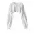 Hoodie feminino personalidade irregular colheita ultra curto estilo manga longa - Achei Ofertas