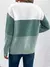 Elegante três cores retalhos camisola feminina diário commuter casual solto ju na internet