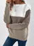Elegante três cores retalhos camisola feminina diário commuter casual solto ju - comprar online