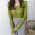 Camiseta cetim macio outono primavera blusa elegante feminina malha meia gola al - comprar online