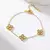 Imagem do Eilieck 316l aço inoxidável flor trevo zircão pulseira para mulheres menina 2