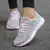 Mulheres Sapatos Casuais Moda Respirável Walking Mesh FlatShoesSneakers Branco - comprar online