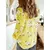 Blusa Feminina de Botão de Linho de Manga Longa Solta, Camisas Estampadas Flora - loja online