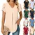 Sexy decote em v plissado manga curta blusa camisas verão feminino decote em v