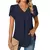 Sexy decote em v plissado manga curta blusa camisas verão feminino decote em v - Achei Ofertas