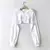 Imagem do Hoodie feminino personalidade irregular colheita ultra curto estilo manga longa
