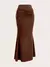 Sólido bodycon ruched saia longa feminina sexy preto elástico elegante cintura