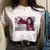 Casual disney cartoon mulan impressão gráfica das mulheres camiseta 90s blusas na internet
