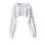 Hoodie feminino personalidade irregular colheita ultra curto estilo manga longa