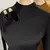 Camiseta cetim macio outono primavera blusa elegante feminina malha meia gola al na internet