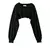 Hoodie feminino personalidade irregular colheita ultra curto estilo manga longa - comprar online