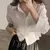 Camisa da moda coreana para mulheres, blusa anti-UV, streetwear simples, camisa - loja online