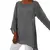 Blusa quente feminina cor sólida algodão linho o-pescoço manga longa túnica na internet