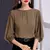 Zanzea feminino elegante 3/4 lanterna manga sólida blusa casual trabalho de esc na internet