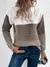Imagem do Elegante três cores retalhos camisola feminina diário commuter casual solto ju