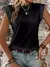 Camiseta de manga curta com gola redonda feminina, sem mangas, Top versátil, Ca - comprar online
