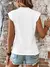 Camiseta de manga curta com gola redonda feminina, sem mangas, Top versátil, Ca - Achei Ofertas
