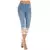 Jeans jeans de renda elástico para mulheres, calças com comprimento de bezerro - Achei Ofertas