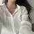 Camisa da moda coreana para mulheres, blusa anti-UV, streetwear simples, camisa - loja online