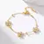 Eilieck 316l aço inoxidável flor trevo zircão pulseira para mulheres menina 2 - comprar online