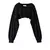 Hoodie feminino personalidade irregular colheita ultra curto estilo manga longa na internet