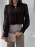 Mulheres elegante sólido chiffon blusa primavera verão casual manga longa com