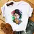 Casual disney cartoon mulan impressão gráfica das mulheres camiseta 90s blusas - loja online