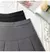 Cinza de cintura alta mini vestido para mulher magro versátil anti-exposição na internet