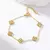 Eilieck 316l aço inoxidável flor trevo zircão pulseira para mulheres menina 2 - comprar online
