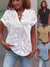 Verão casual camisa com decote em v blusa feminina moda branco jacquard camisas - comprar online