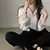 Camisa da moda coreana para mulheres, blusa anti-UV, streetwear simples, camisa na internet