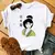 Casual disney cartoon mulan impressão gráfica das mulheres camiseta 90s blusas - comprar online