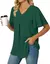 Sexy decote em v plissado manga curta blusa camisas verão feminino decote em v - comprar online