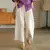 Imagem do Nona calça coreana de perna larga feminina, calça simples solta até o tornoze