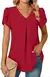 Sexy decote em v plissado manga curta blusa camisas verão feminino decote em v na internet