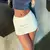 Mini saia sexy de cintura alta feminina, saia preta linha A, streetwear bonito, - Achei Ofertas