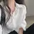 Camisa da moda coreana para mulheres, blusa anti-UV, streetwear simples, camisa - loja online